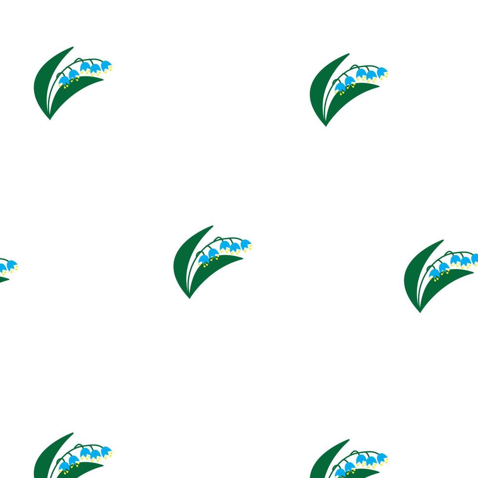 Lilies of the valley. Cartoon style. Pattern. Vector illustration.