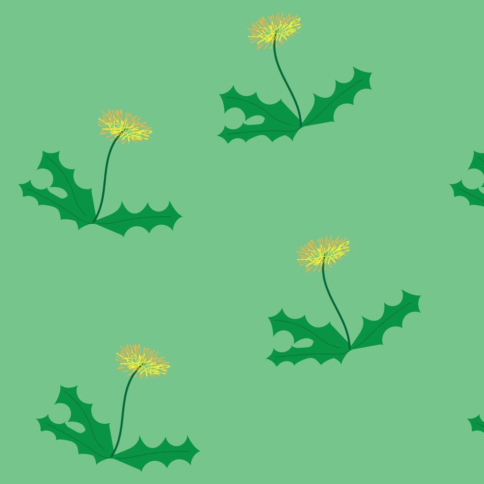 Dandelion flower. Cartoon style. Pattern. Vector illustration.