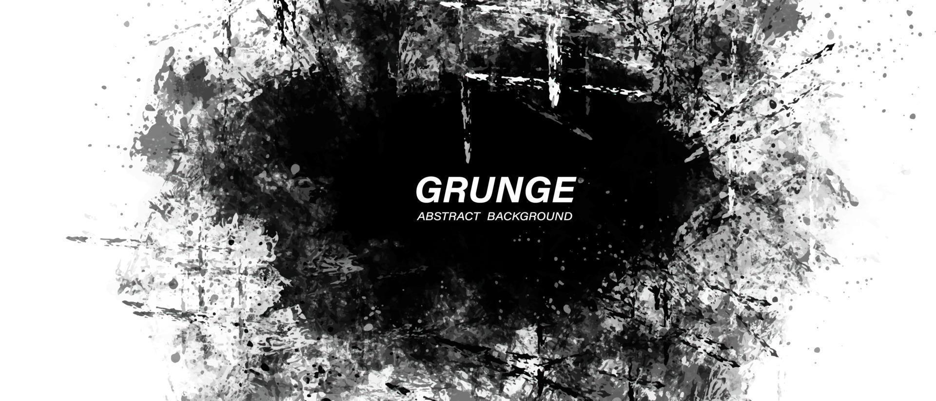 Black and white abstract grunge paint texture background vector