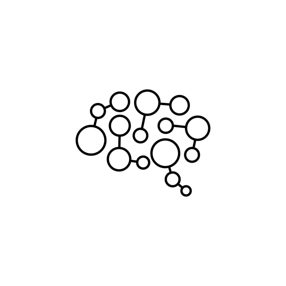 line icon brain AI design vector illustration.