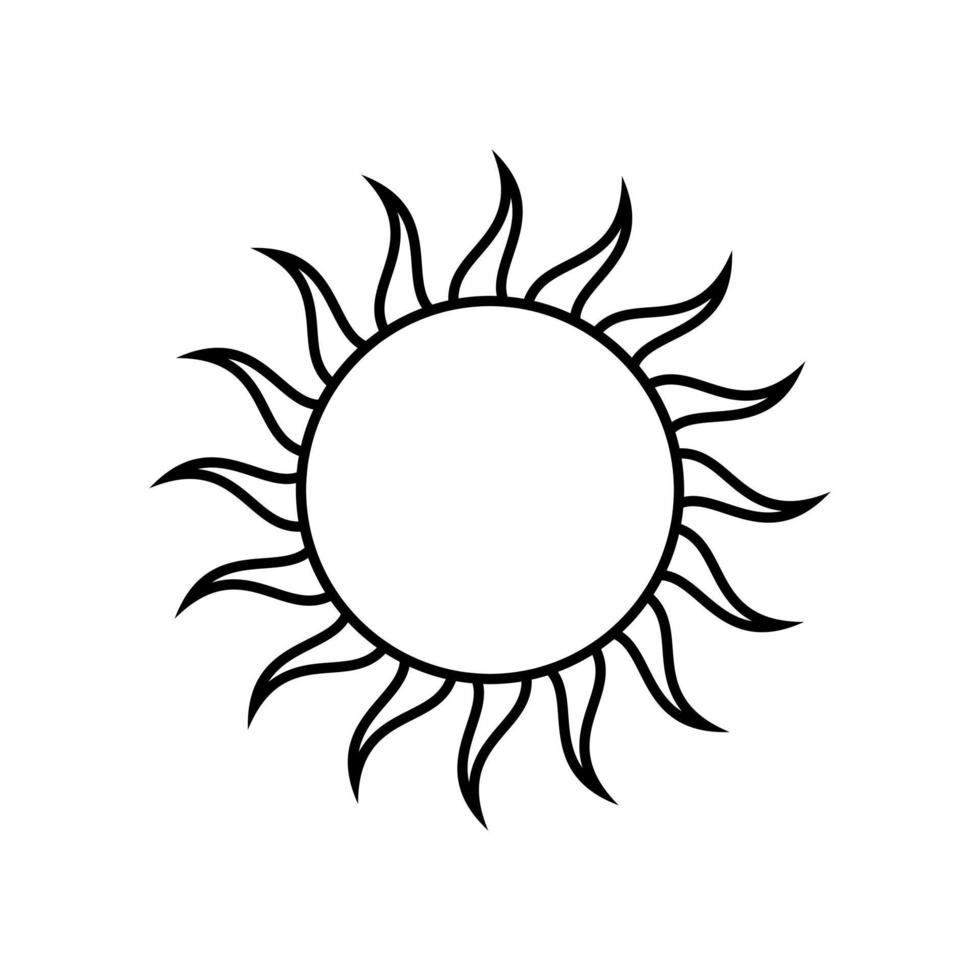 line icon symbol sun weather heat design vector illustration.