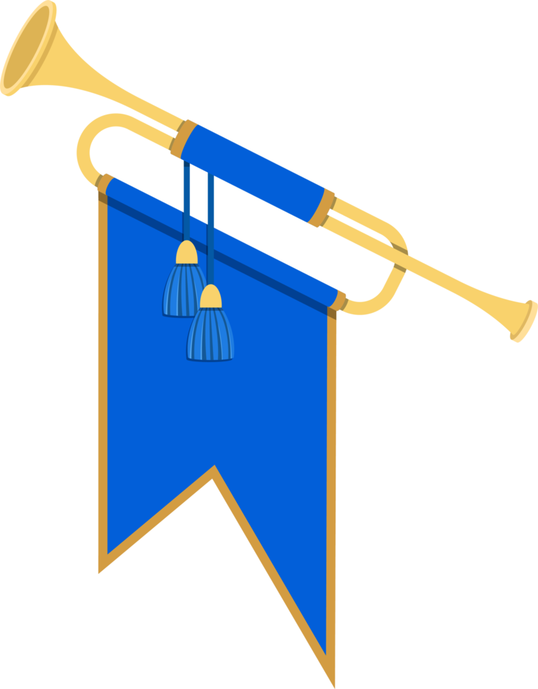 illustration de conception clipart trompette dorée png
