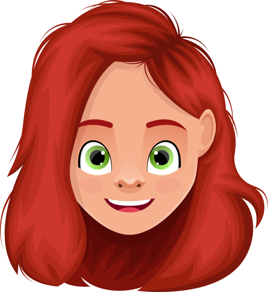 Little girl face clipart design illustration png