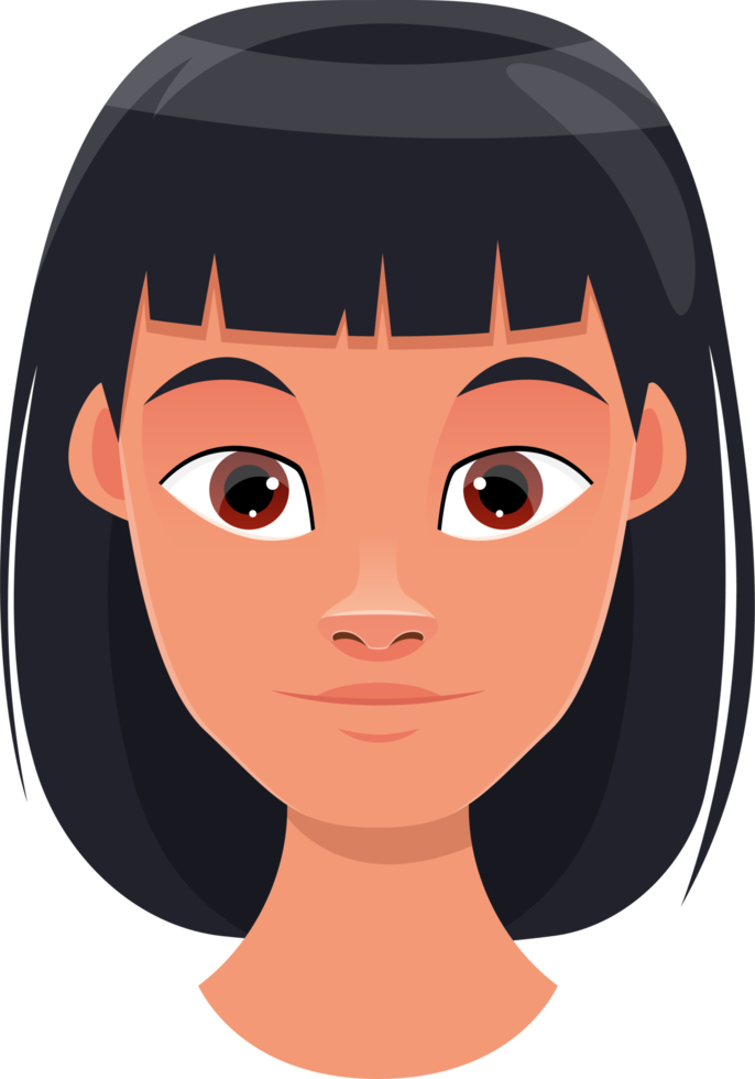 Woman face expression clipart design illustration png