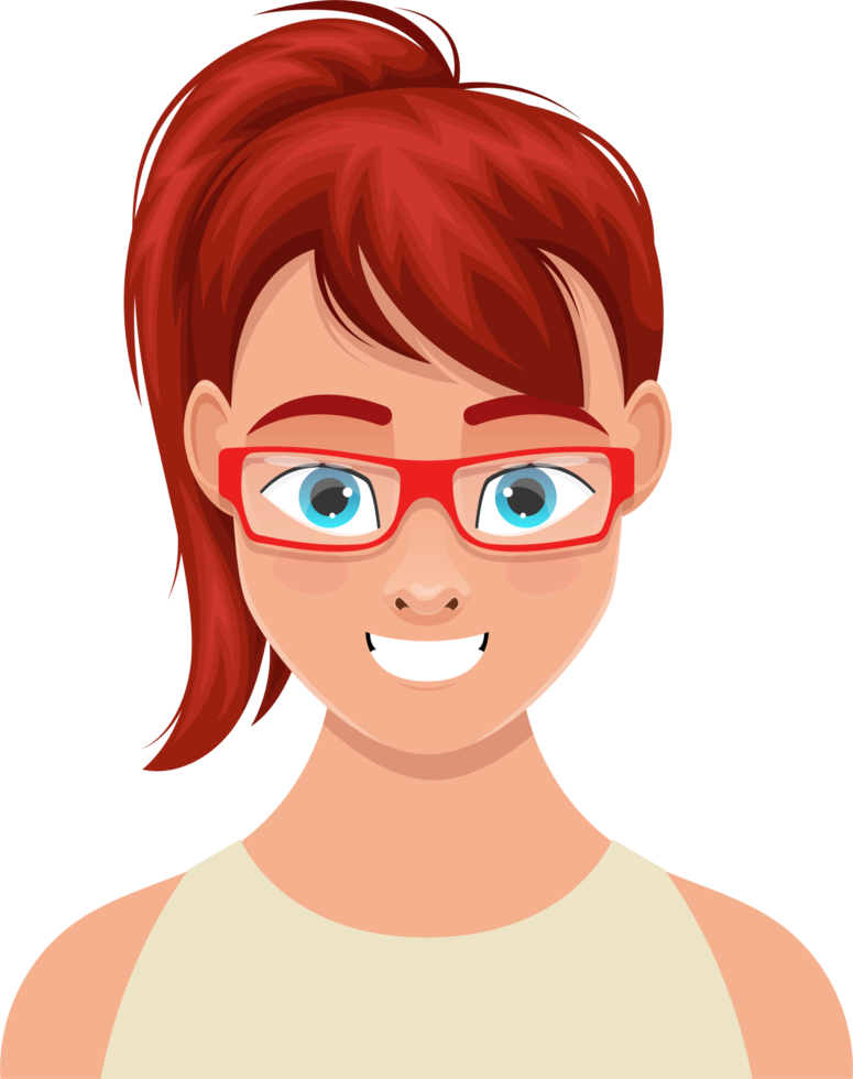 Woman face expression clipart design illustration png