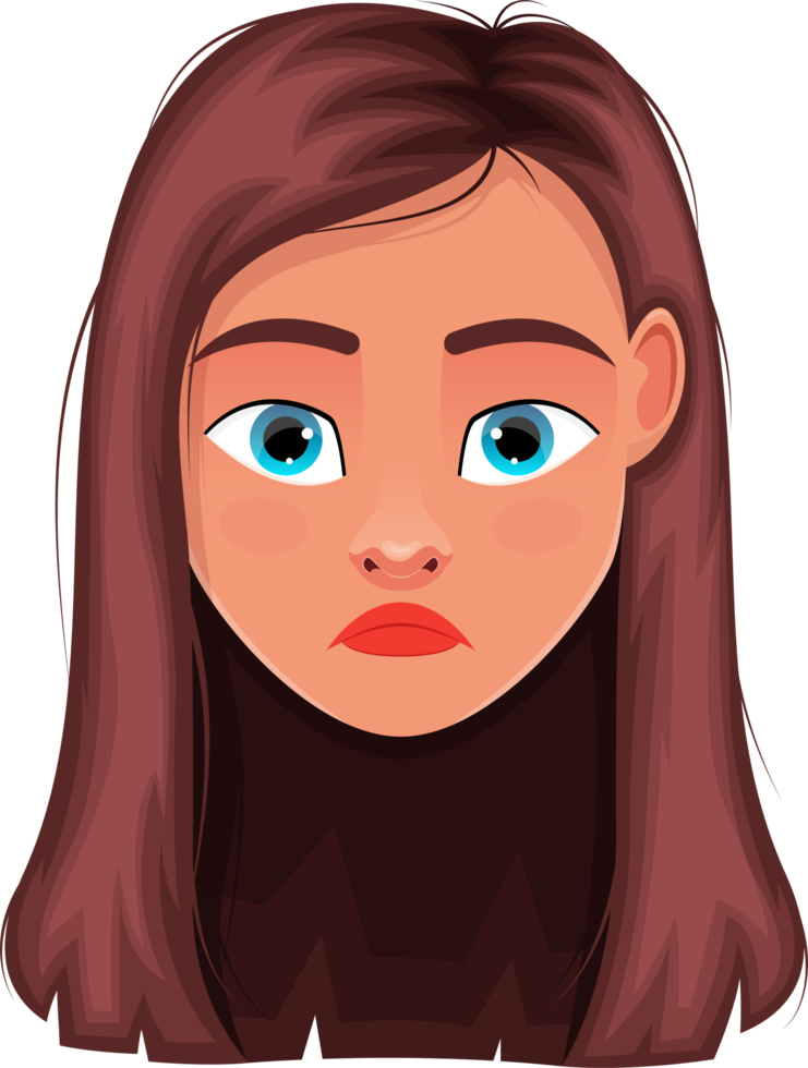 femme visage expression clipart conception illustration png