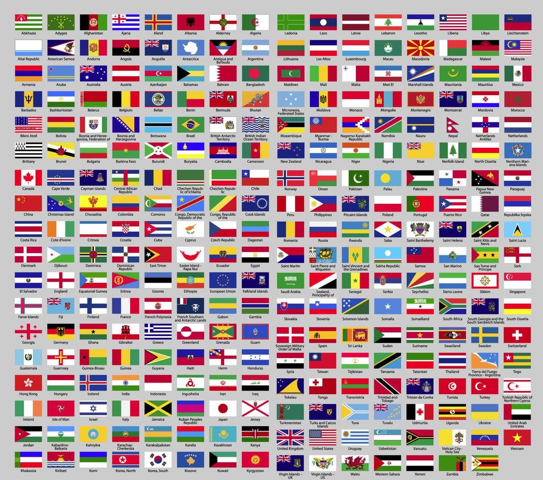 todas las banderas nacionales del mundo. vector