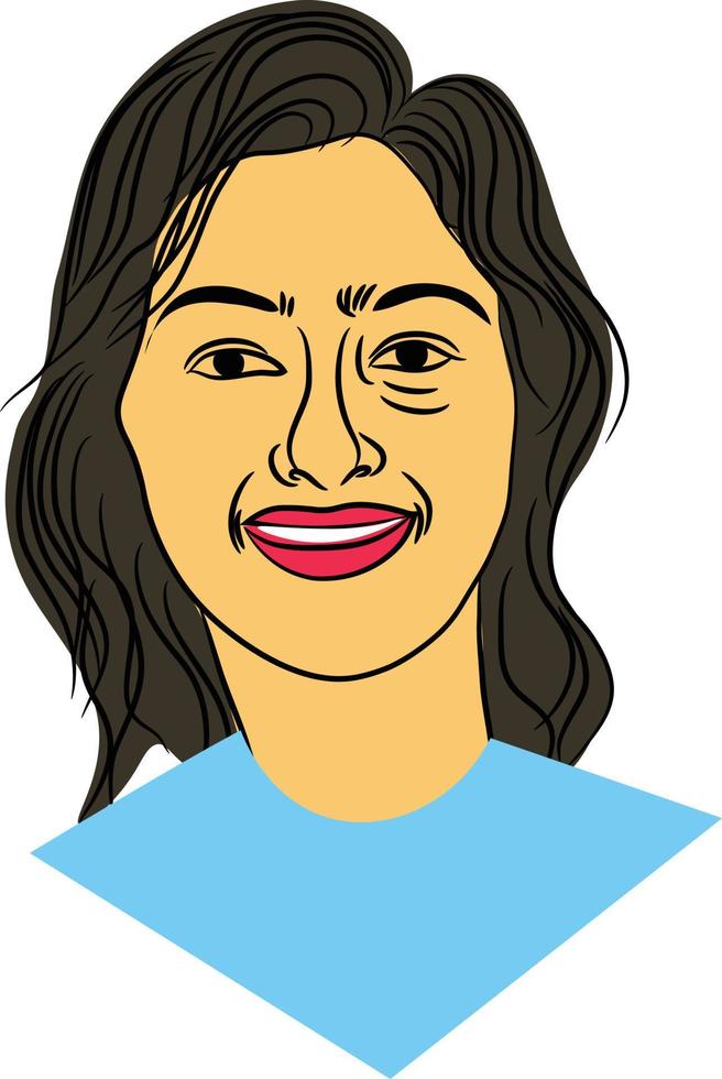 ilustración de vector de avatar de señora sonriente.