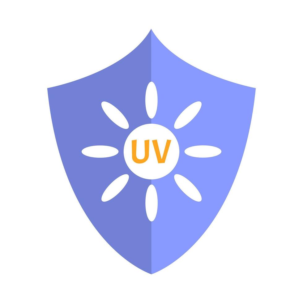 icono de protección UV. usando spf para protegerse de la luz solar. signo vectorial para protector solar. vector