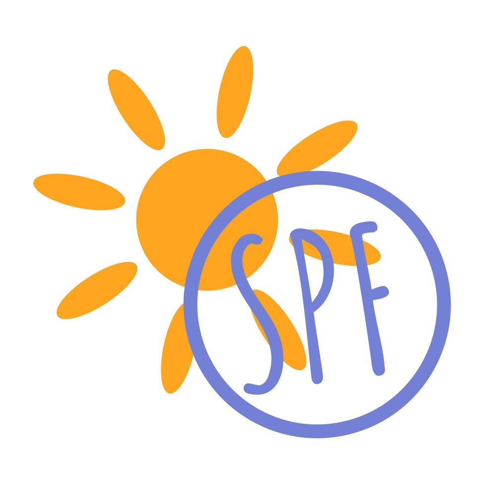 UV protect icon. Using spf for protection from sunshine. Vector sign for sunscreen.