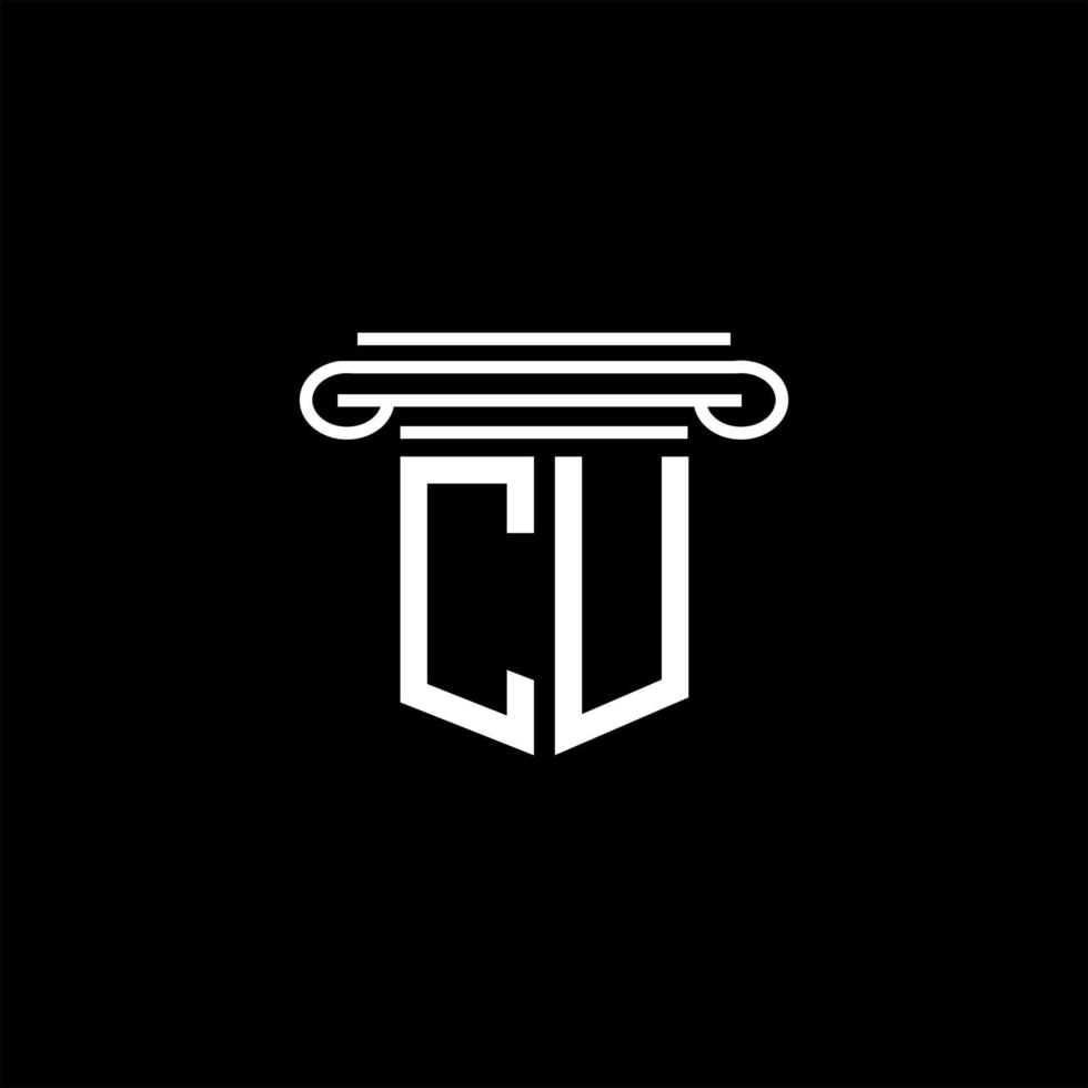 CU letter logo creative design with vector graphic