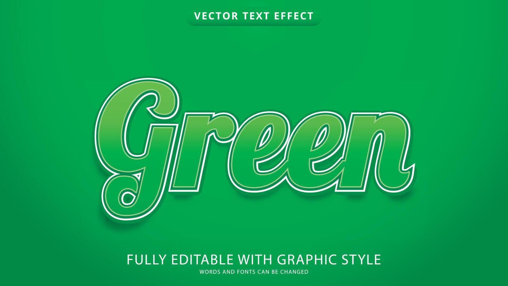 efecto de texto verde editable con estilo gráfico vector