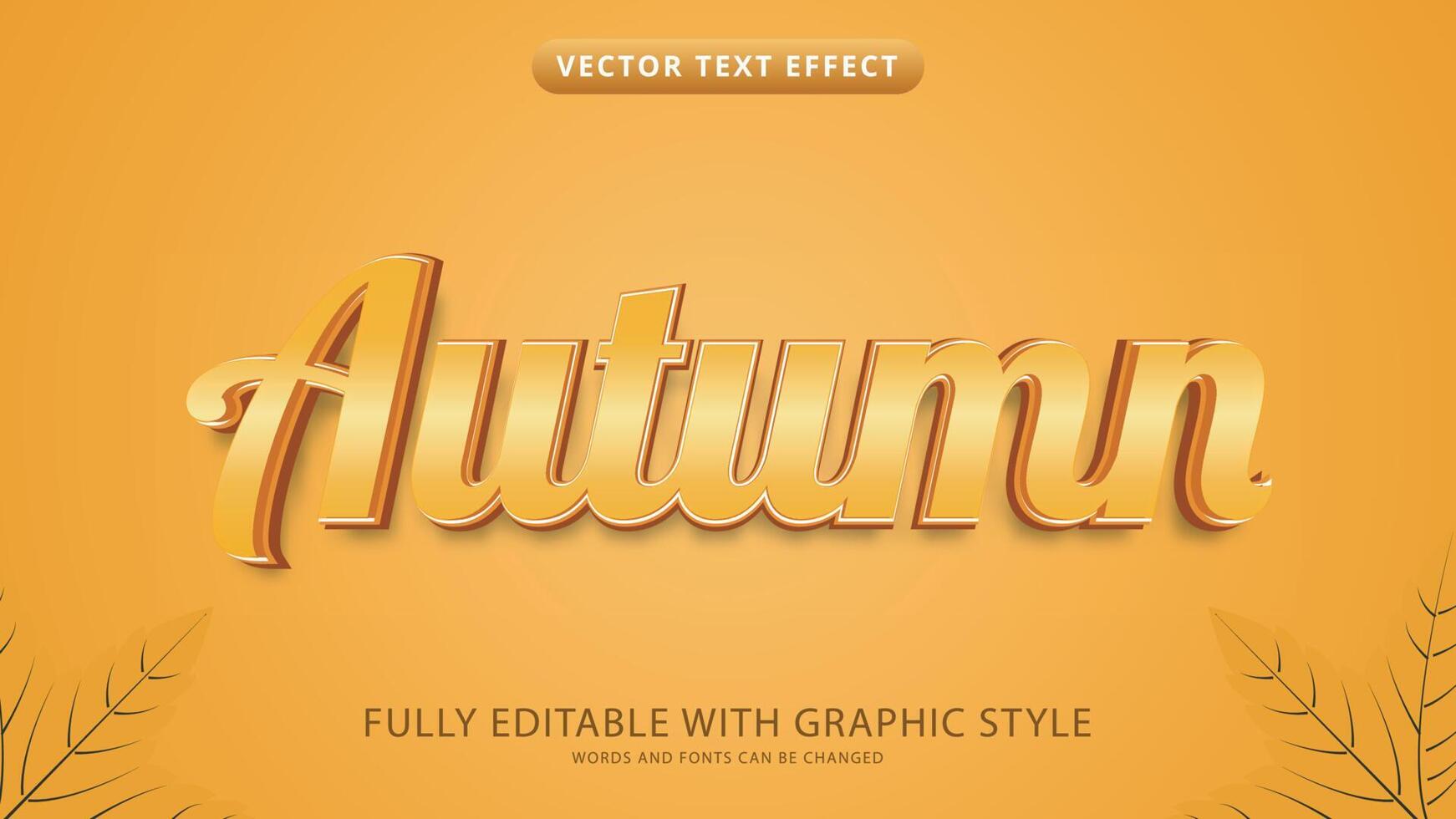 autumn text effect editable with graphic style vector