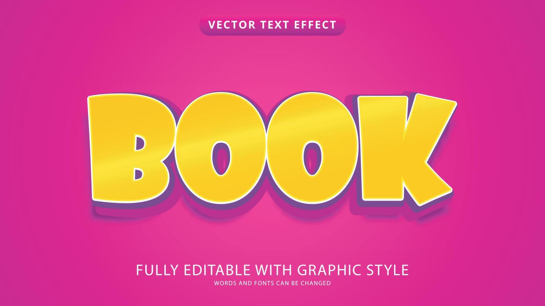 book text effect editable with graphic style vector