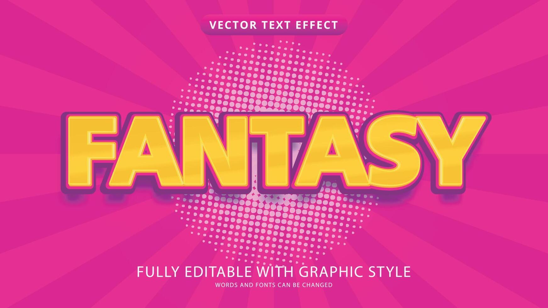 fantasy text effect editable with graphic style vector