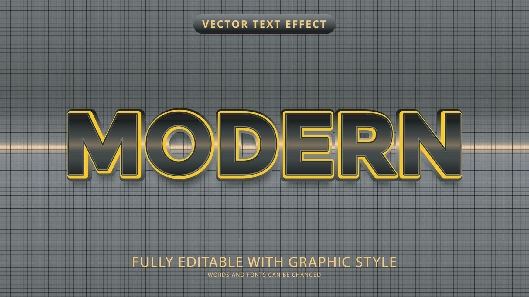 modern text effect editable with graphic style vector
