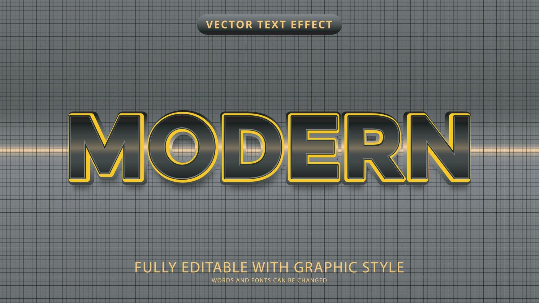 efecto de texto moderno editable con estilo gráfico vector