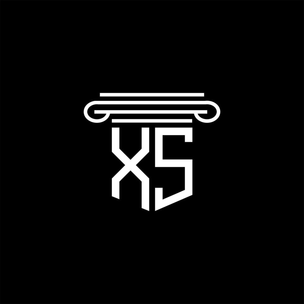 diseño creativo del logotipo de la letra xs con gráfico vectorial vector