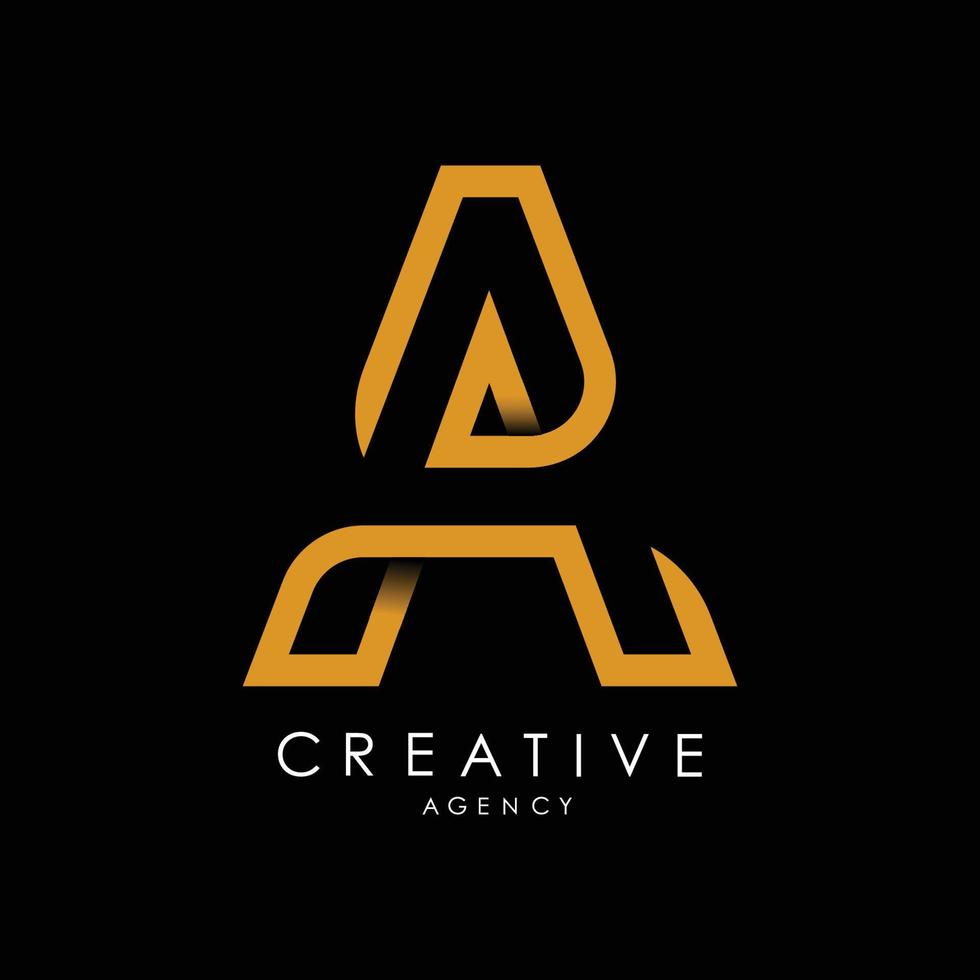 A Logo Letter monogram. with orange lines and modern minimalist creative look vector illustration.