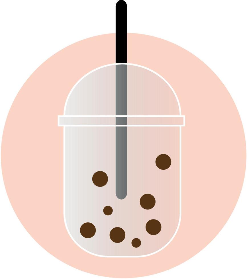 boba drink vector soft orange background