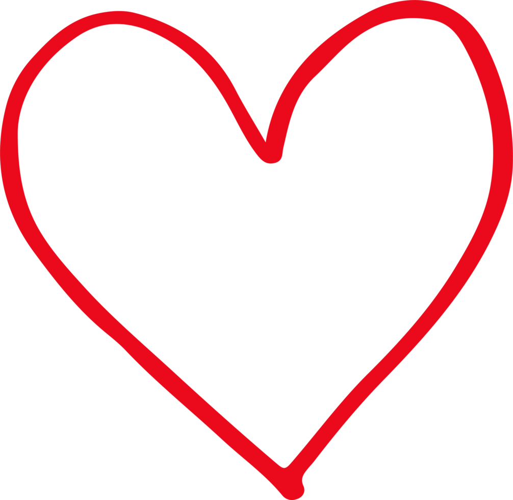 Hand drawn heart sign design png