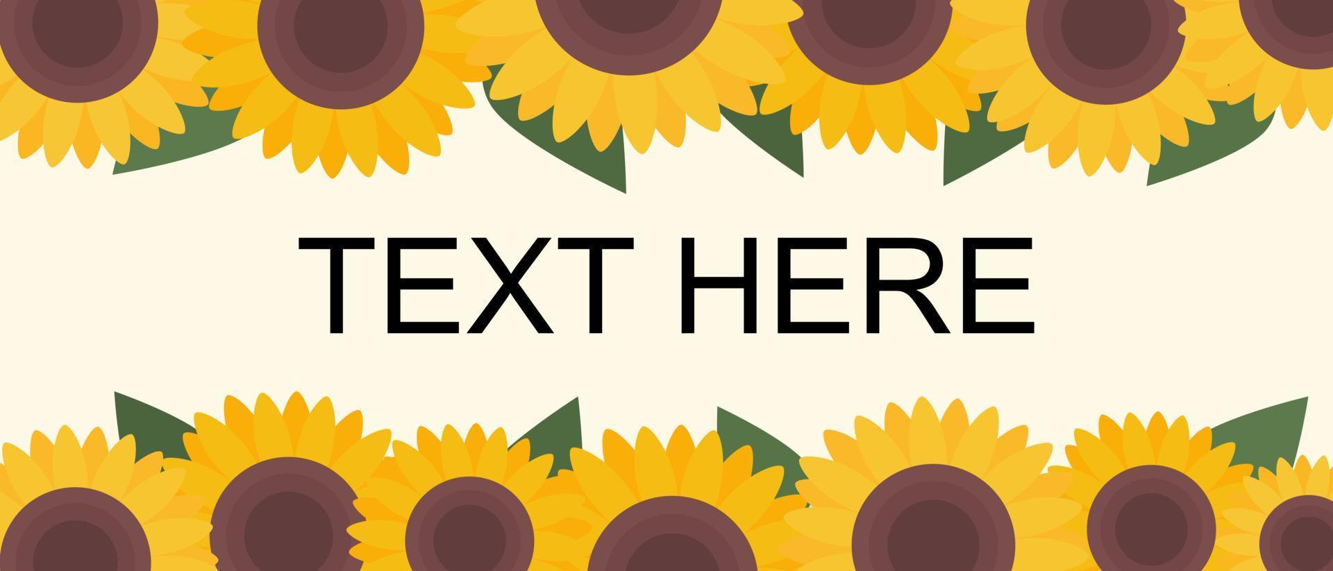 Illustrator vector of frame of sunflower with space to text