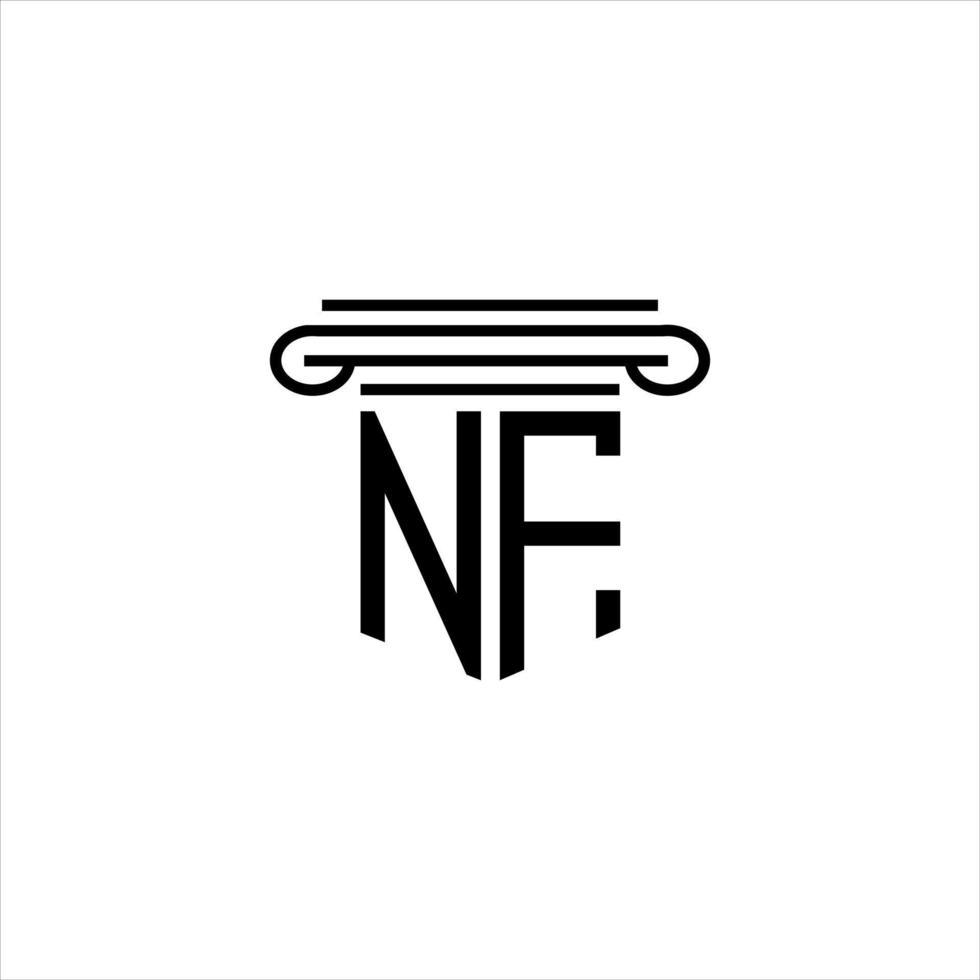 diseño creativo del logotipo de la letra nf con gráfico vectorial vector