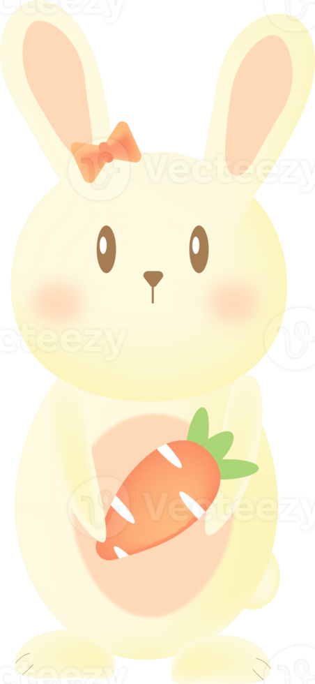 cute rabbit and easter eggs png