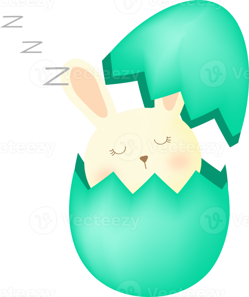 cute rabbit and easter eggs png