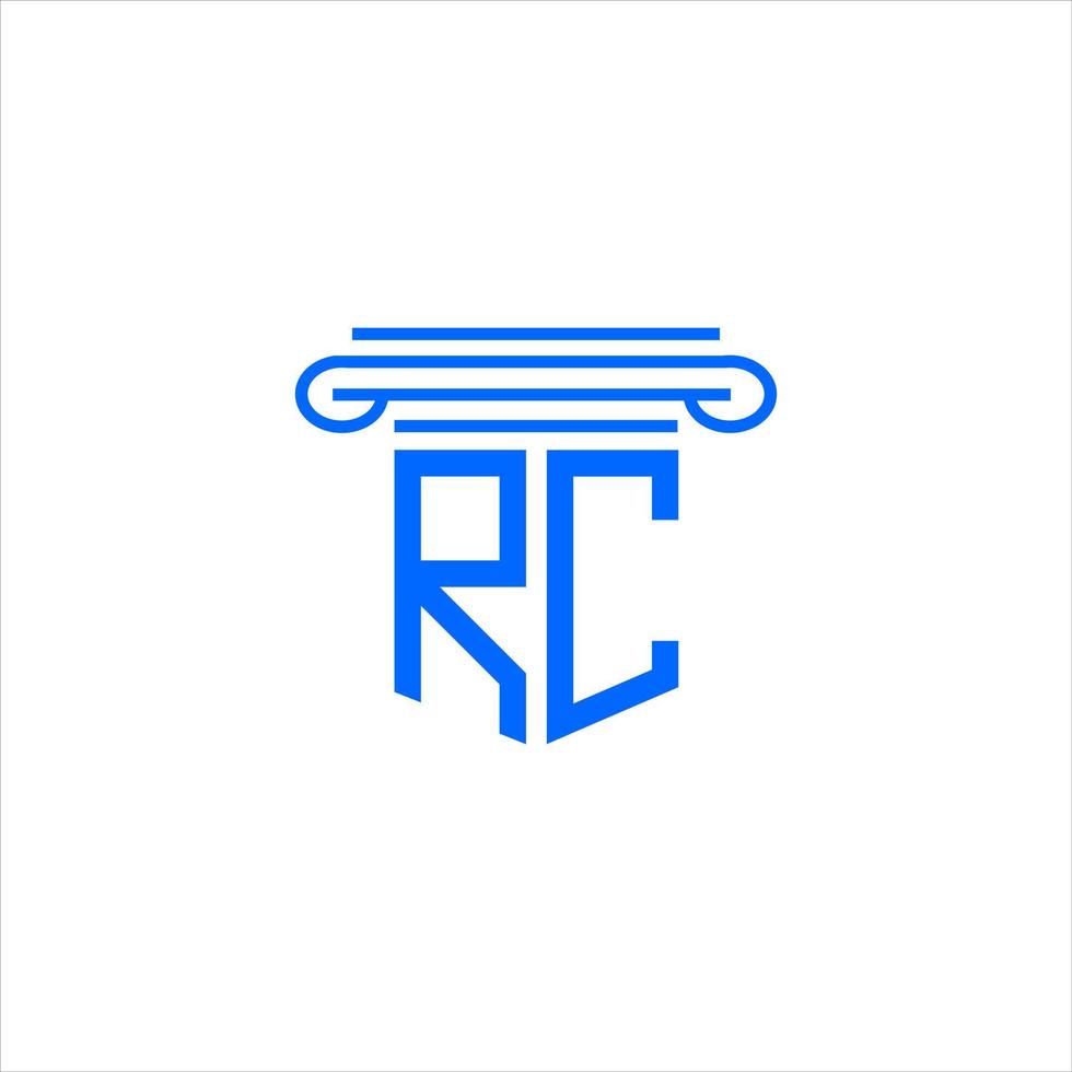 diseño creativo del logotipo de la letra rc con gráfico vectorial vector