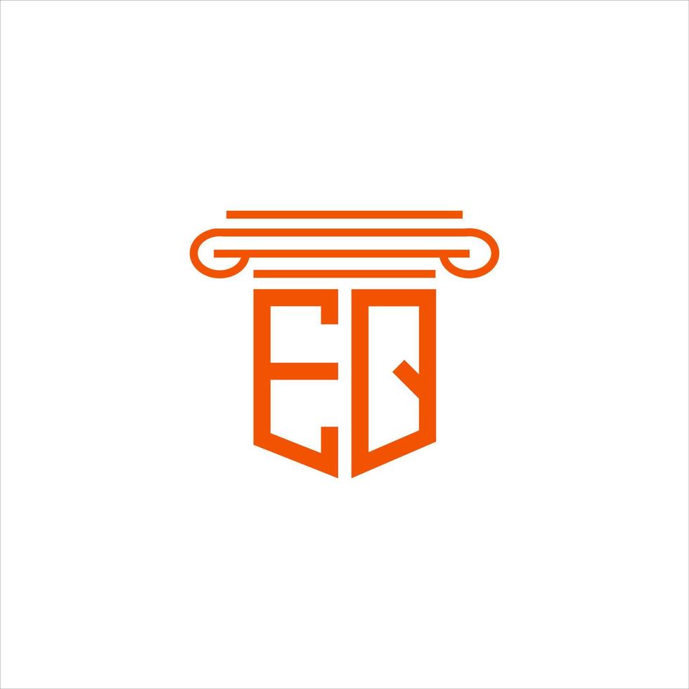 diseño creativo del logotipo de la letra eq con gráfico vectorial vector