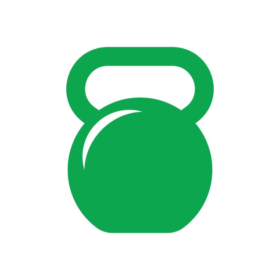 eps10 green vector kettlebell solid icon isolated on white background. kettlebell symbol in a simple flat trendy modern style for your web site design, UI, logo, and mobile application