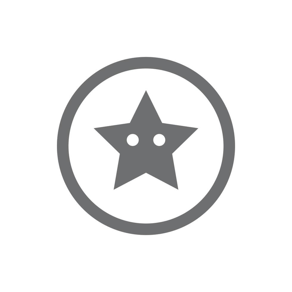 eps10 icono de estrella de dibujos animados de vector gris aislado sobre fondo blanco. estrella en un símbolo de círculo en un estilo moderno y plano simple para el diseño de su sitio web, ui, logotipo, pictograma y aplicación móvil