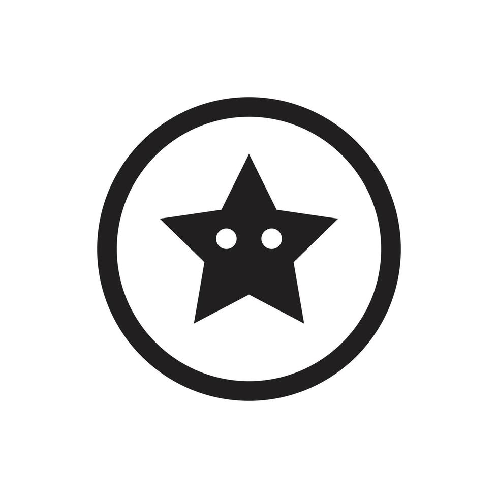 eps10 black vector cartoon star icon isolated on white background. star in a circle symbol in a simple flat trendy modern style for your web site design, UI, logo, pictogram, and mobile application