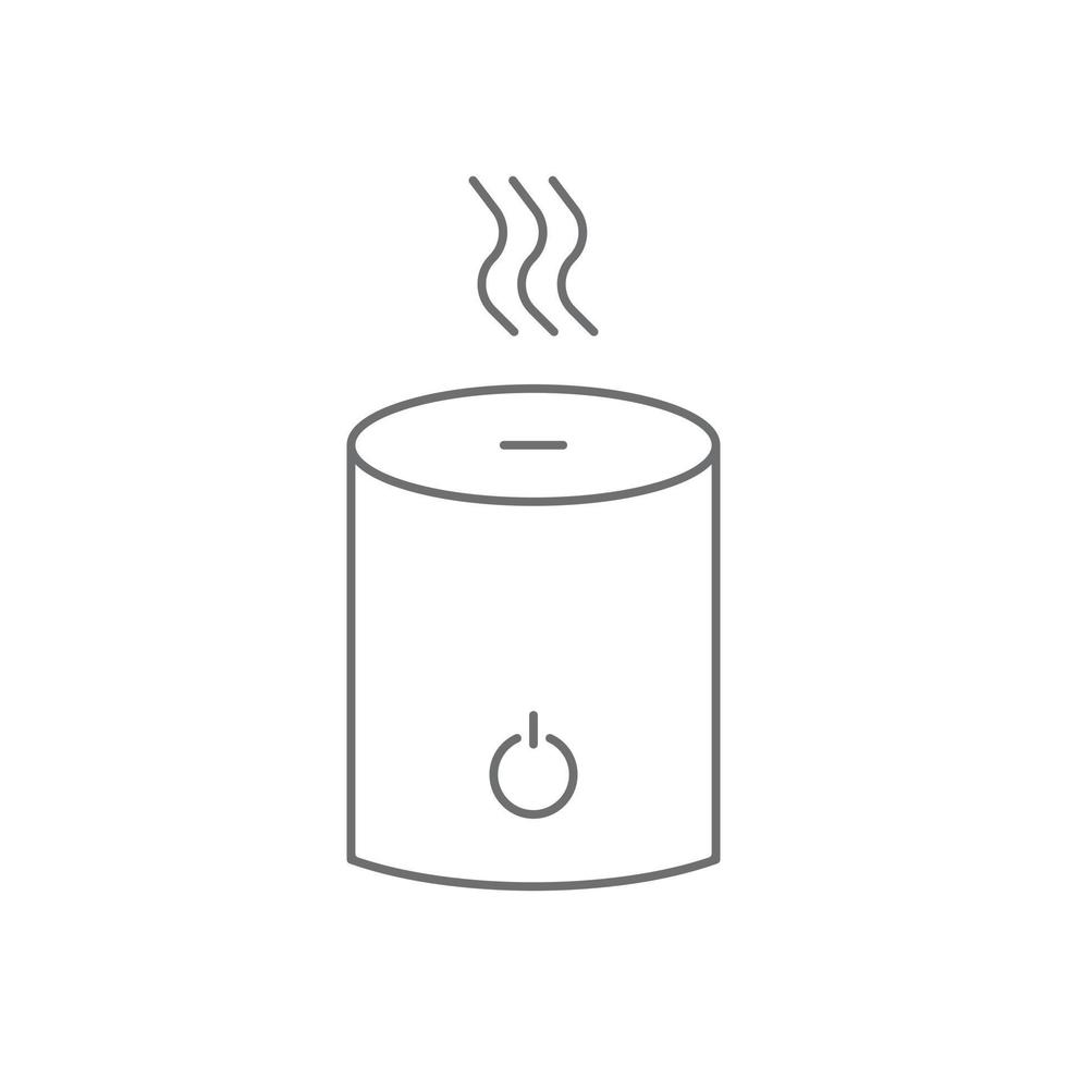 eps10 grey vector humidifier line icon isolated on white background. humidifier with steam outline symbol in a simple flat trendy modern style for your web site design, logo, and mobile application