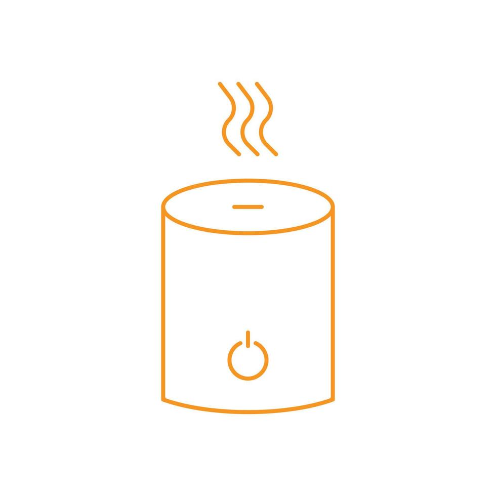 eps10 icono de línea de humidificador de vector naranja aislado sobre fondo blanco. humidificador con símbolo de contorno de vapor en un estilo moderno y sencillo para el diseño de su sitio web, logotipo y aplicación móvil