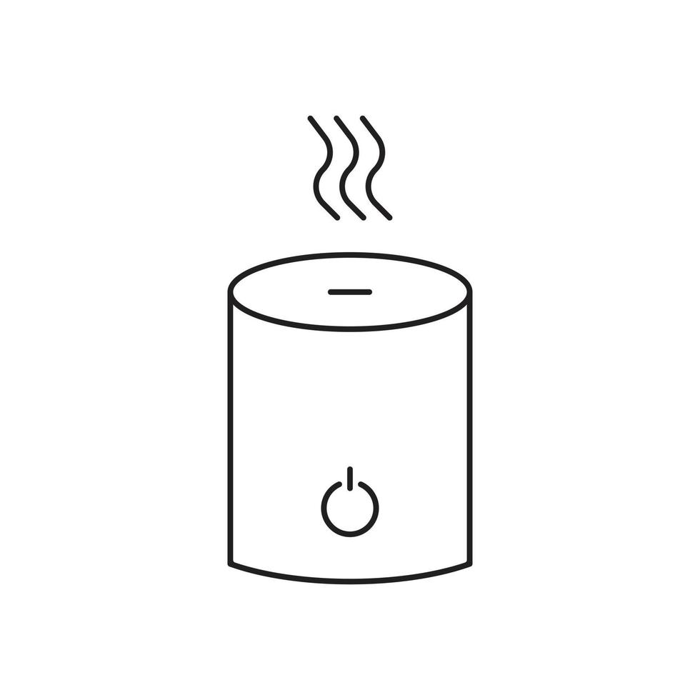 eps10 black vector humidifier line icon isolated on white background. humidifier with steam outline symbol in a simple flat trendy modern style for your web site design, logo, and mobile application