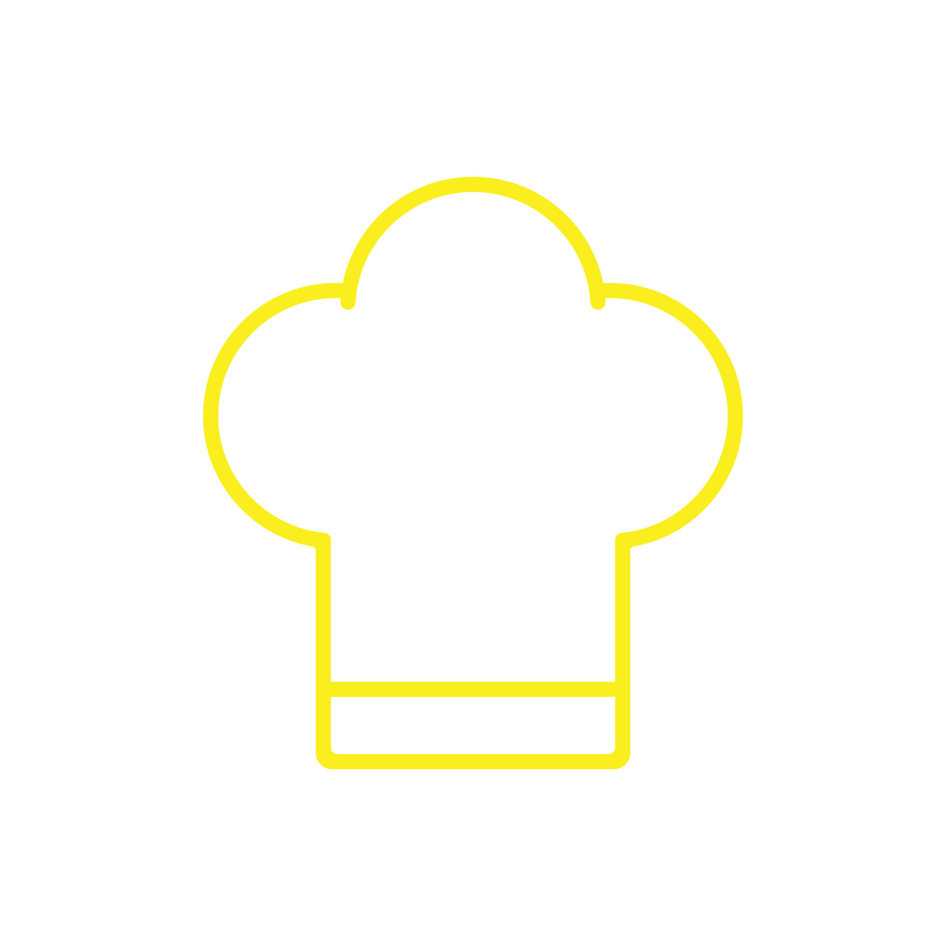 eps10 icono de línea de gorro de chef vectorial amarillo aislado en