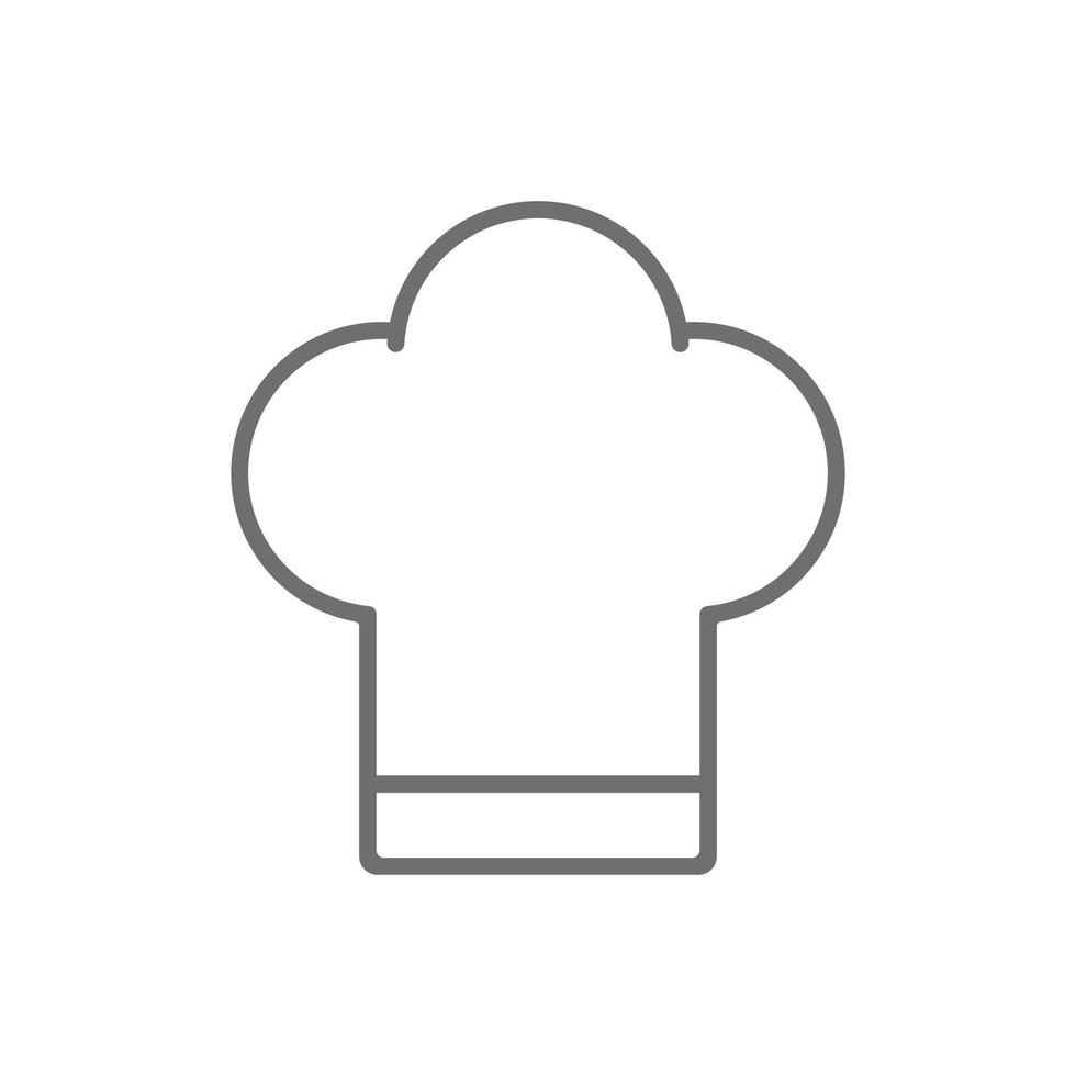 eps10 grey vector chef hat line icon isolated on white background. chef cap outline symbol in a simple flat trendy modern style for your web site design, logo, pictogram, and mobile application