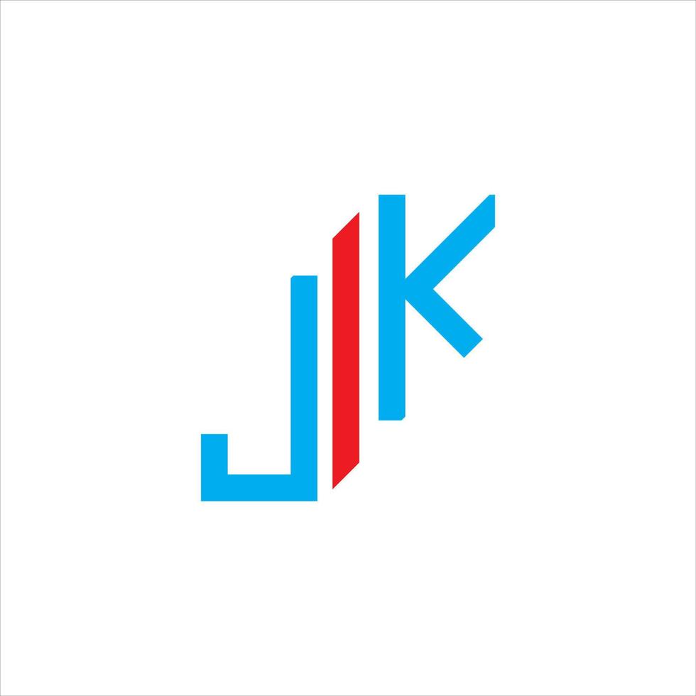 diseño creativo del logotipo de la letra jk con gráfico vectorial vector