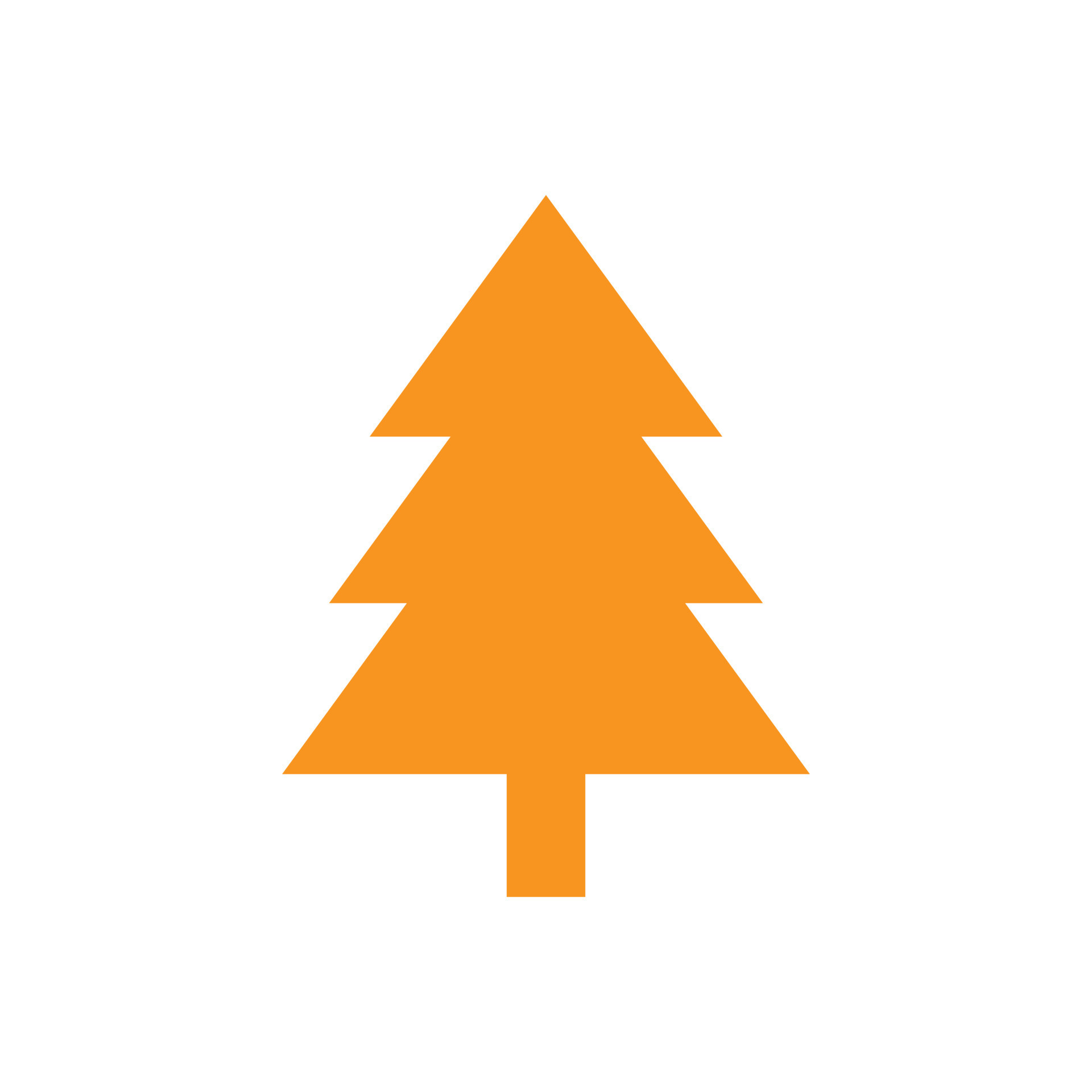 eps10 orange vector pine tree solid icon isolated on white background ...