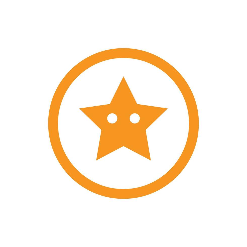 eps10 orange vector cartoon star icon isolated on white background. star in a circle symbol in a simple flat trendy modern style for your web site design, UI, logo, pictogram, and mobile application