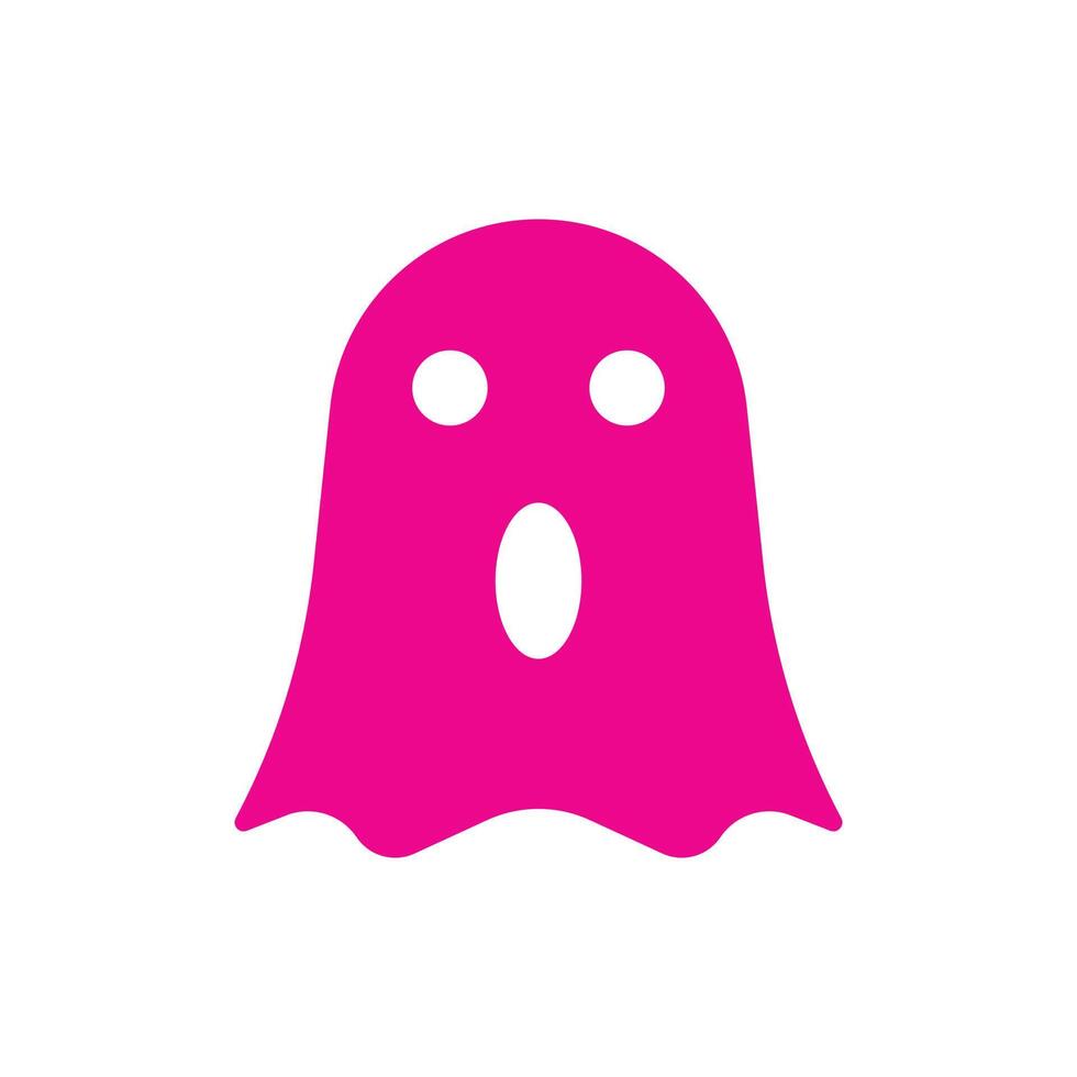 eps10 vector rosa caricatura fantasma icono sólido aislado sobre fondo blanco. símbolo de fantasma de terror en un estilo moderno y plano simple para el diseño de su sitio web, ui, logotipo, pictograma y aplicación móvil