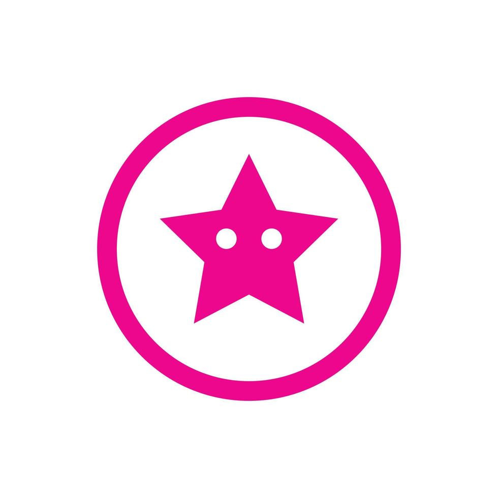 eps10 icono de estrella de dibujos animados de vector rosa aislado sobre fondo blanco. estrella en un símbolo de círculo en un estilo moderno y plano simple para el diseño de su sitio web, ui, logotipo, pictograma y aplicación móvil
