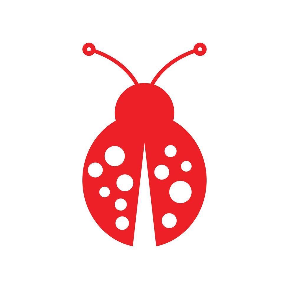 eps10 red vector ladybug icon isolated on white background. ladybird symbol in a simple flat trendy modern style for your web site design, UI, logo, pictogram, and mobile application