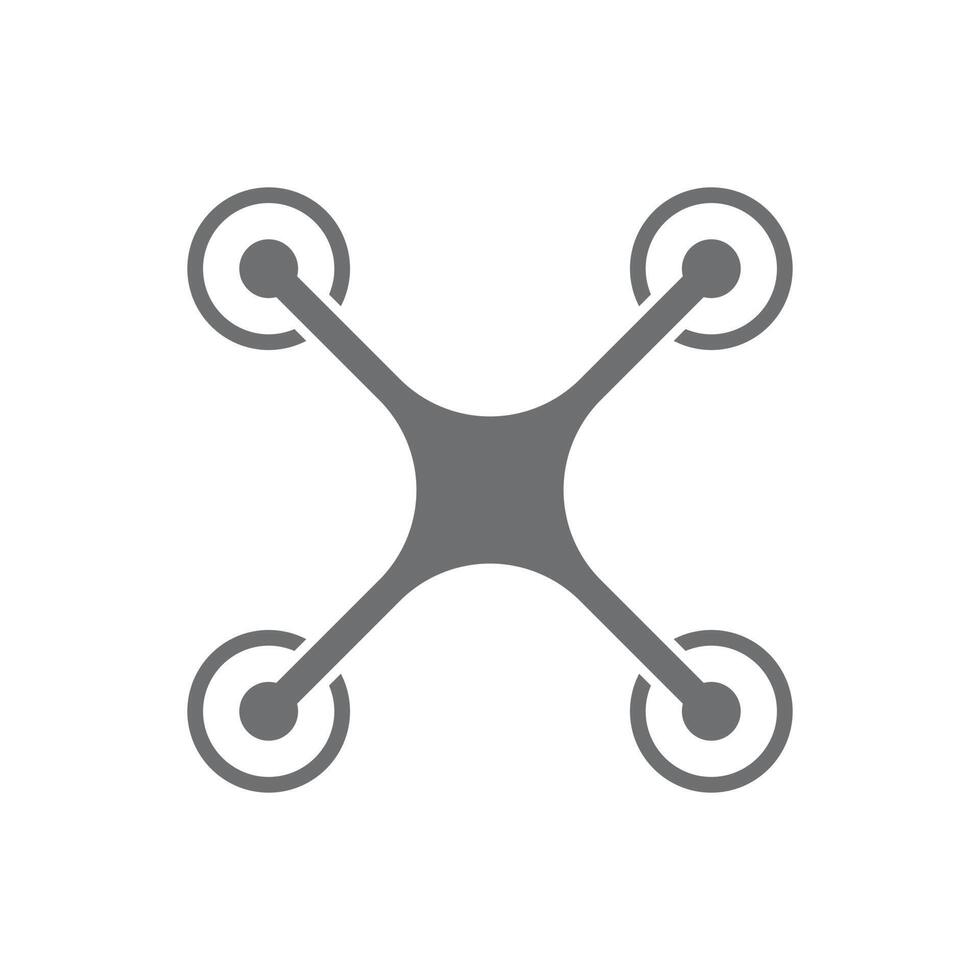 eps10 grey vector drone quadcopter icon isolated on white background. flying camera symbol in a simple flat trendy modern style for your web site design, UI, logo, pictogram, and mobile application