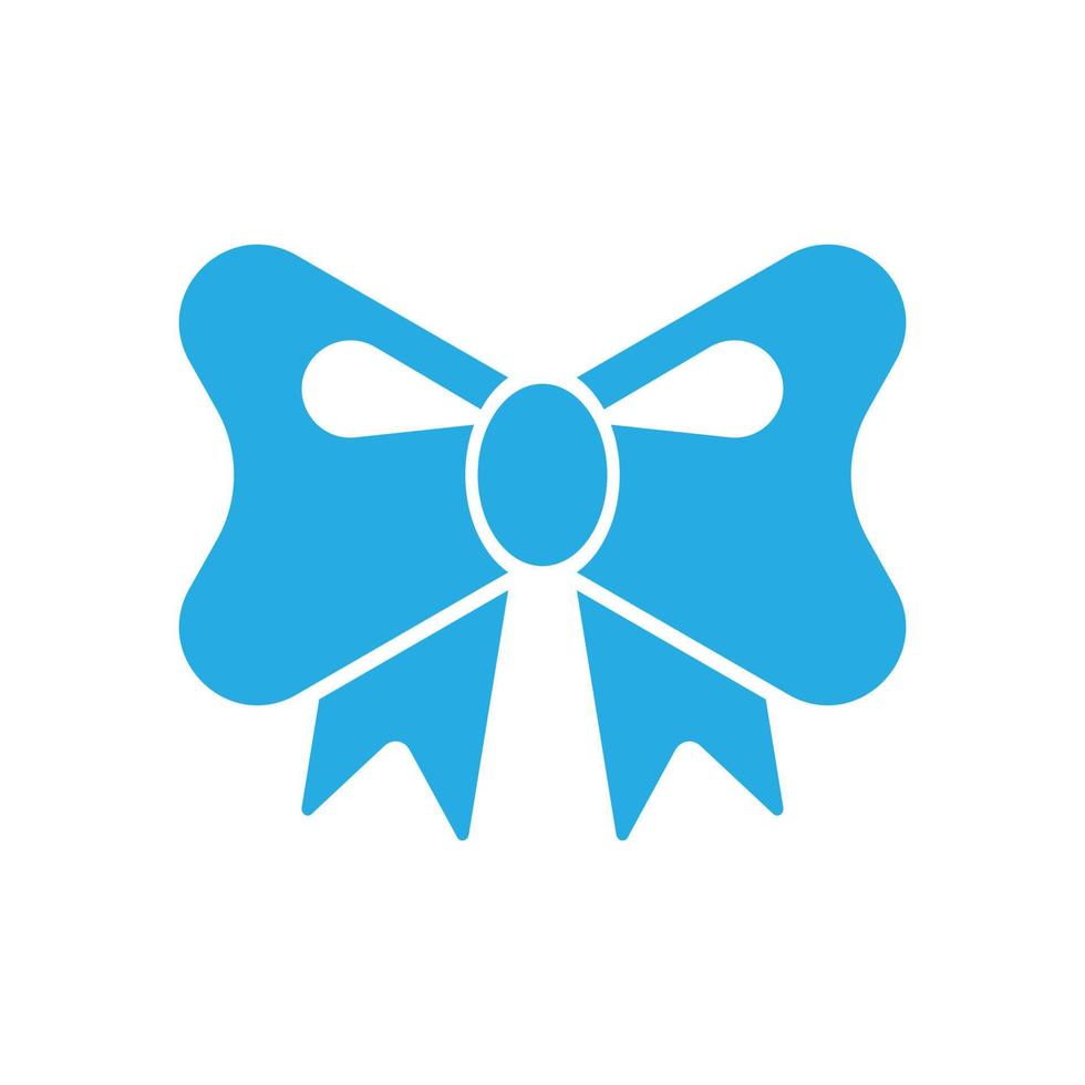 eps10 blue vector ribbon bow icon isolated on white background. decorative ribbon symbol in a simple flat trendy modern style for your web site design, UI, logo, pictogram, and mobile application