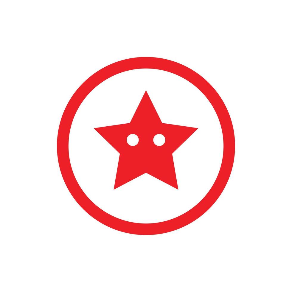 eps10 icono de estrella de dibujos animados de vector rojo aislado sobre fondo blanco. estrella en un símbolo de círculo en un estilo moderno y plano simple para el diseño de su sitio web, ui, logotipo, pictograma y aplicación móvil