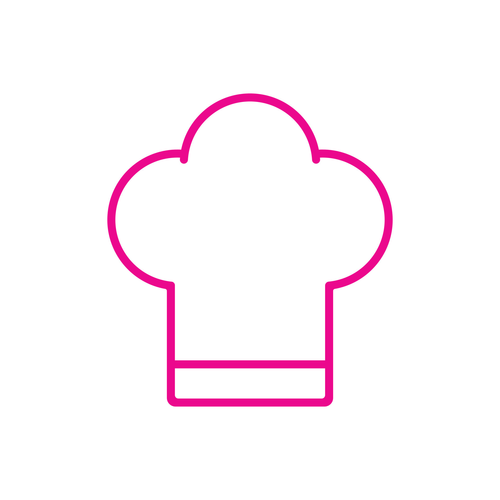 eps10 icono de línea de sombrero de chef de vector rosa aislado sobre