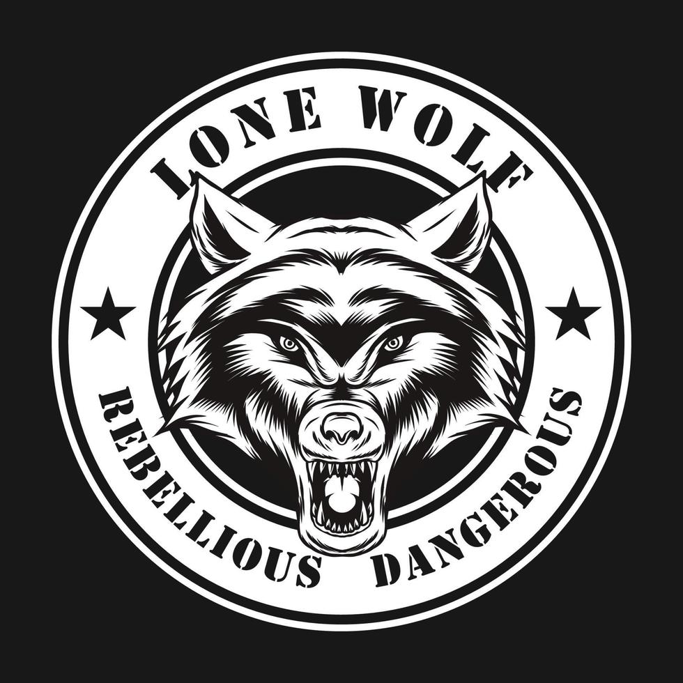 lone wolf logo illustration concept vector